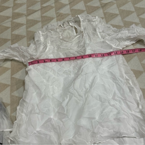 Tanya Taylor sheer bell feather sleeve top - Picture 3 of 3